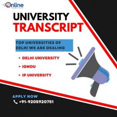 Online Transcript is a Team of Professionals who helps Students for applying their Transcripts, Duplicate Marksheets, Duplicate Degree Certificate ( Incase of lost or damaged) directly from their Universities, Boards or Colleges on their behalf. Online Transcript is focusing on the issuance of Academic Transcripts and making sure that the same gets delivered safely & quickly to the applicant or at desired location. https://onlinetranscripts.org/