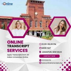 Online Transcript is a Team of Professionals who helps Students for applying their Transcripts, Duplicate Marksheets, Duplicate Degree Certificate ( Incase of lost or damaged) directly from their Universities, Boards or Colleges on their behalf. Online Transcript is focusing on the issuance of Academic Transcripts and making sure that the same gets delivered safely & quickly to the applicant or at desired location. 

https://onlinetranscripts.org/