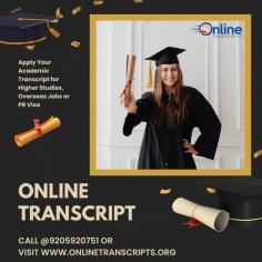 Online Transcript is a Team of Professionals who helps Students for applying their Transcripts, Duplicate Marksheets, Duplicate Degree Certificate ( Incase of lost or damaged) directly from their Universities, Boards or Colleges on their behalf. Online Transcript is focusing on the issuance of Academic Transcripts and making sure that the same gets delivered safely & quickly to the applicant or at desired location.  https://onlinetranscripts.org/