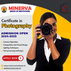 Capture the essence of creativity at Minerva Group of Institutions. Join our Photography Course and embark on a visual journey where every click tells a story. Unleash your artistic vision, master technical skills, and frame your future in the world of photography.