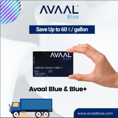 The Avaal Blue Fuel Card is an exclusive benefit for Avaal, Inc. customers and comes packed with incredible cost savings,
pre-negotiated fuel discounts, industry-leading security
and reporting, plus the ability to fuel at both truck stops and gas
stations nationwide
