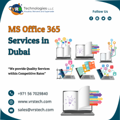 VRS Technologies LLC offers the best Services of MS Office 365 Services Dubai. We aim to deliver the most successful Services to our clients. For More Info Contact us: +971 56 7029840 Visit us: https://www.vrstech.com/office-365-cloud-services-in-dubai.html
