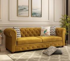 Casual Chic: Redefine Relaxation with Our Contemporary 3-Seater Sofas - https://www.woodenstreet.com/three-seater-sofas