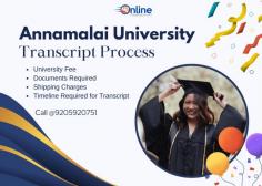 Online Transcript is a Team of Professionals who helps Students for applying their Transcripts, Duplicate Marksheets, Duplicate Degree Certificate ( Incase of lost or damaged) directly from their Universities, Boards or Colleges on their behalf. Online Transcript is focusing on the issuance of Academic Transcripts and making sure that the same gets delivered safely & quickly to the applicant or at desired location.  https://onlinetranscripts.org/transcript/annamalai-university/
