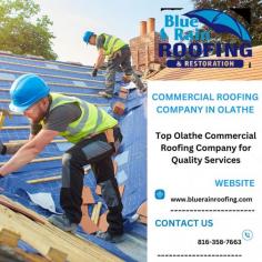 Blue Rain Roofing is one of the top commercial roofing companies in Olathe, KS. With a track record of excellence, they provide expert roofing solutions for businesses, ensuring durability and quality.