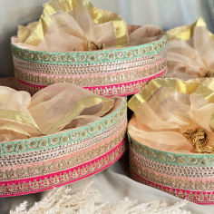 Introducing Viyaah UK, your premier destination for captivating trousseau boxes and wedding baskets in Birmingham. Our carefully curated collection of trousseau boxes reflects unparalleled craftsmanship and attention to detail, ensuring that every piece is a masterpiece in itself. 