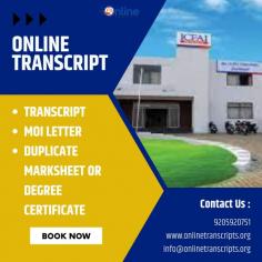 Online Transcript is a Team of Professionals who helps Students for applying their Transcripts, Duplicate Marksheets, Duplicate Degree Certificate ( Incase of lost or damaged) directly from their Universities, Boards or Colleges on their behalf. Online Transcript is focusing on the issuance of Academic Transcripts and making sure that the same gets delivered safely & quickly to the applicant or at desired location. 
https://onlinetranscripts.org/