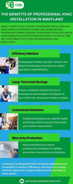 When It comes to HVAC Systems, a professional Installation can make a world of difference. In Maryland, where weather extremes are common, ensuring your heating, ventilation, and airconditioning (Hvac) system is installed correctly is crucial. Here are the key benefits of opting for professional HVAC installation in Maryland.