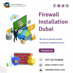VRS Technologies LLC offers you the ultimate services of Firewall Installation Dubai. We aims at your growth to bring productivity at your workplace. For More Info Contact us: +971 56 7029840 Visit us: https://www.vrstech.com/firewall-solutions.html