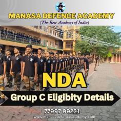 JOIN NOW
NDA CRASH COURSE ( 6 MONTHS )
NDA ADVAVANCE COURSE ( 1 YEAR )

Welcome to MANASA DEFENCE ACADEMY, your ultimate source for NDA Group C eligibility details in India.10+2 Intermediate Exam from Any Recognized Board in India.
we provide comprehensive information about the eligibility criteria for joining the National Defence Academy as a Group C candidate. Whether you're aspiring to serve your country or seeking a career in the defense sector, understanding the eligibility requirements is crucial.
