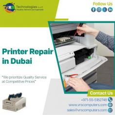 Printer Repair Dubai, Printers are considered as one of the most stable gadgets in the peripheral ecosystems which benefit the users in the organizations for their plethora of mundane printing tasks in hand. For More information about Printer Repair Dubai Contact VRS Technologies LLC 0555182748. Visit https://www.vrscomputers.com/repair/printer-repair-services-in-dubai/