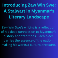 Zaw Win Swe's formative years were deeply influenced by Myanmar's diverse heritage. Growing up amidst the vibrant traditions and history of the nation, he developed a unique perspective that later found expression in his writings.
https://baskadia.com/post/243tg