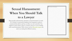 Sexual harassment is a distressing experience that no one should endure. If you find yourself facing such a situation, don't hesitate to reach out to a lawyer like Ricardo Lopez. By seeking legal counsel, you can protect your rights, hold the responsible parties accountable, Sexual Harassment Attorney and work toward a resolution that allows you to move forward with your life and career. Remember, you don't have to face this challenging journey alone. Ricardo Lopez is here to support you every step of the way.