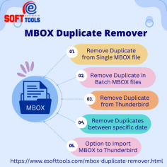 Email duplication in MBOX files makes it very confusing whether the email is read or not read, answered or not. To remove duplicate emails from MBOX files, the user needs to search for duplicate emails individually and then delete them. This process consumes a lot of time. eSoftTools presents the best MBOX Duplicate Remover Software for users to detect duplicate emails from MBOX files in just one click and simultaneously remove all of their duplicate items.This software offers two different ways to remove duplicates, such as "Removing duplicates from MBOX files" and "Removing duplicates across MBOX folders". Both options are very effective and easy to use to create a unique collection of emails. All the email meta-data and properties are preserved by the software during the duplicate removal.

Read More Info:-https://www.esofttools.com/mbox-duplicate-remover.html