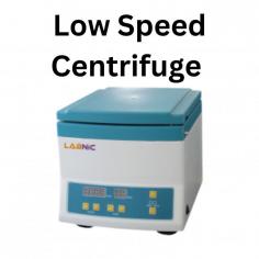 A low-speed centrifuge is a laboratory instrument used to separate substances of different densities within a liquid medium through centrifugal force. Unlike high-speed centrifuges which operate at much higher speeds, low-speed centrifuges typically operate at speeds ranging from a few hundred to a few thousand revolutions per minute (RPM)
