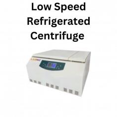 
A low-speed refrigerated centrifuge is a laboratory instrument used to separate substances of different densities within a solution. It operates by spinning samples at high speeds, causing heavier particles to settle at the bottom of the centrifuge tube while lighter particles remain suspended or float towards the top. The refrigeration feature helps maintain a controlled temperature during the centrifugation process, which is particularly important for delicate samples that may be sensitive to temperature changes.