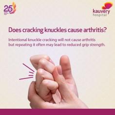 Does cracking Knuckles cause Arthritis ? 

