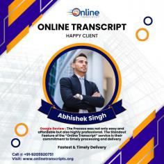 Online Transcript is a Team of Professionals who helps Students for applying their Transcripts, Duplicate Marksheets, Duplicate Degree Certificate ( Incase of lost or damaged) directly from their Universities, Boards or Colleges on their behalf. Online Transcript is focusing on the issuance of Academic Transcripts and making sure that the same gets delivered safely & quickly to the applicant or at desired location. 