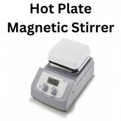 A hot plate magnetic stirrer is a laboratory instrument used for heating and stirring liquids simultaneously. It consists of a flat, heat-resistant surface (the hot plate) and a magnetic stirring mechanism beneath it. The hot plate can be heated to a desired temperature, and a magnetic stir bar placed in the liquid will be rotated by a magnetic field generated by the stirring mechanism below the hot plate.