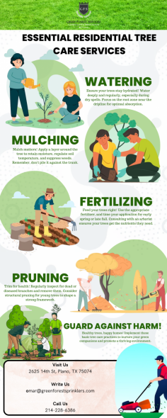 Infographic:- Essential Residential Tree Care Services

A landscape garden will only look beautiful if it undergoes periodic care and maintenance. Green Forest Sprinklers comes with professional experts who are well-trained to provide an exceptional tree care service for residential and commercial lawns.

Know more: https://greenforestsprinklers.com/tree-care/
