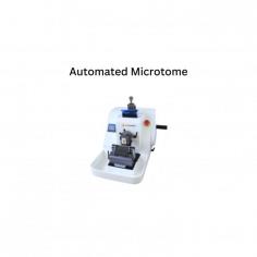 Automated microtome  is a bench-top unit with an adjustable specimen sectioning speed. Hand wheel lock is provided for user safety. Equipped with an overload protection function and an emergency brake system. Ideal for precise slicing of paraffin and hard specimens without harming the integrity of the specimen.