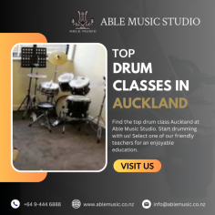 Find the top drum class Auckland at Able Music Studio. Start drumming with us! Select one of our friendly teachers for an enjoyable education. Come play some drums and experience the delight of it immediately. 
Visit: http://www.ablemusic.co.nz/group-classes.html