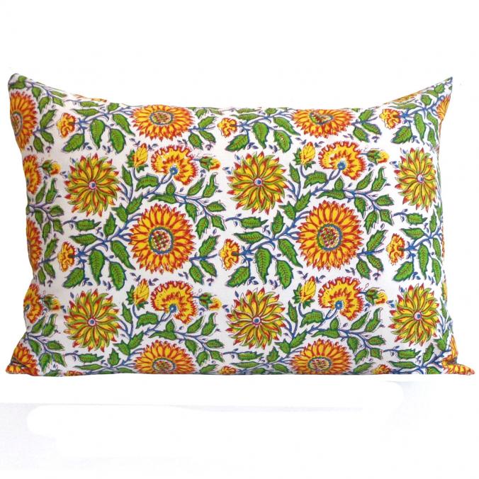 Buy Block Print Lumbar Pillow at Roopantaran