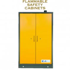 Flammable Safety Cabinets NFSC-100 is known for its durability due to steel construction. Multi-layer fireproof gypsum board insulation in the cabinet compartment helps prevent fire. Heat-sensitive materials in door joints automatically expand during a fire, ensuring sealed interior. Designed with a separate cylindrical lock to prevent unauthorized access. Equipped with an electrostatic grounding conductive port for connecting static grounding conductors.