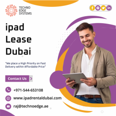 Whether for personal or business use, leasing iPads offers flexibility and cost-effectiveness. Stay ahead in your endeavors, streamline workflows through iPad Lease Dubai from Techno Edge Systems LLC. For more info Contact us: +971-54-4653108 Visit us: https://www.ipadrentaldubai.com/ipads-for-rental/