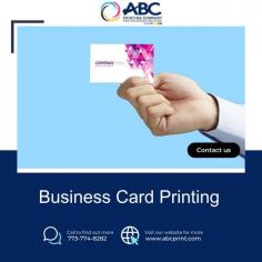 In today's competitive business scene, standing out is tough. ABC Printing Company offers top-notch business card printing services in Chicago, crafting personalized, impactful cards that leave a lasting impression. Visit our website to elevate your unique identity and succeed.