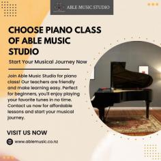 Join Able Music Studio for piano class Our teachers are friendly and make learning easy. Perfect for beginners, you'll enjoy playing your favorite tunes in no time. Contact us now for affordable lessons and start your musical journey.

Visit: http://www.ablemusic.co.nz/group-classes.html