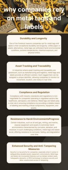 In the dynamic landscape of modern industry, where efficiency, organization, and traceability are paramount, the role of metal tags and labels has become indispensable. These seemingly small components play a significant role in various sectors, meeting the diverse needs of companies across the spectrum.

Image Source: https://bcilabels.wordpress.com/2024/03/11/why-are-the-companies-needs-of-metal-tags/