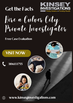 Looking for a trusted private investigator in Culver City? Kinsey Investigations offers top-notch investigative services to help you uncover the truth. Contact us today for professional and discreet assistance.