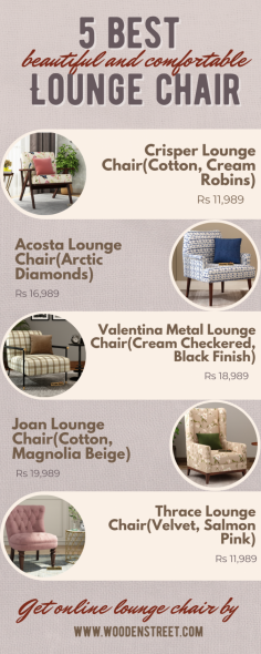 you want all types of lounge chair online by wooden street. Check out our website where we added new and beautiful collections according to your needs.