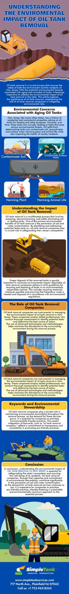 Ensure environmentally conscious oil tank removal in New Jersey with Simple Tank Services. Our expert team prioritizes eco-friendly practices to minimize the environmental impact of tank removal, adhering to strict regulations and protocols. Trust us for safe, efficient, and sustainable solutions. Contact us for more information on our services.
