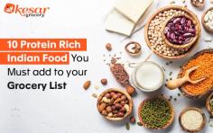 Protein-Rich Indian Food You Must Add To Your Grocery List.

Protein is really important for staying healthy. It helps our body repair itself, grow, and stay strong. We get protein from foods like meat, beans, and nuts. It's like the building blocks our body needs to work properly.

Protein does a lot of jobs inside us. It helps us make muscles, bones, and even our skin. It's also involved in making enzymes and hormones, which help our bodies do different things. When we eat enough protein, it can help us feel full and stop us from eating too much.

Protein also helps keep our blood sugar levels steady, which gives us energy throughout the day. It's a good idea to eat different kinds of protein foods because they all give us different nutrients that our bodies need.

Indian food is famous for its tasty flavors and spices. It's like taking a delicious journey through different tastes and textures. From spicy curries to creamy dishes, Indian food has something for everyone.

There are lots of protein-rich options in Indian cuisine. Lentils, paneer (a type of cheese), and soy products like tofu are great sources of protein. Even nuts and seeds can give us a good amount of protein.

Here are some protein-rich Indian foods that you can try:

1. Lentils: These tiny legumes are packed with protein, fiber, and important nutrients like iron and folate. They're perfect for soups, stews, and salads.

2. Paneer and Cottage Cheese: Paneer is a type of cheese that's rich in protein, calcium, and phosphorus. It's used in many Indian dishes and adds a creamy texture.

3. Soybeans and Soy Milk: Soybeans are a great source of protein, fiber, and vitamins. Soy milk is a dairy-free alternative to regular milk and is packed with protein and other nutrients.

4. Nuts: Almonds, walnuts, and cashews are all packed with protein, fiber, and vitamins. They make a great snack or can be added to dishes for extra flavor and nutrition.

5. Quinoa: This ancient grain is a complete protein, meaning it contains all nine essential amino acids. It's also rich in fiber, vitamins, and minerals.

6. Green Peas: These vibrant legumes are rich in protein, fiber, and vitamins. They're great in soups, salads, and pasta dishes.

7. Chickpeas: Chickpeas are versatile legumes that are packed with protein, fiber, and essential nutrients. They're used in dishes like hummus and falafel.

8. Kidney Beans: These nutritious legumes are packed with protein, fiber, and important nutrients like iron and folate. They're perfect for chili, salads, and curries.

9. Chia Seeds and Pumpkin Seeds: These tiny seeds are packed with protein, fiber, and antioxidants. They're great in puddings, smoothies, and baked goods.

10. Oats: Oats are a nutritious whole grain that's rich in protein, fiber, and essential nutrients. They're perfect for breakfast or can be added to baked goods for extra nutrition.

Incorporating these protein-rich foods into your diet is a tasty and nutritious way to stay healthy. So next time you're planning your meals, why not try some protein-rich Indian dishes? They're sure to satisfy your taste buds and keep you feeling great!