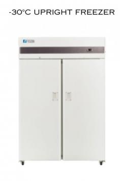 A -30°C upright freezer is a specialized appliance designed for ultra-low temperature storage of various items, typically used in scientific, medical, or industrial settings.  Safety door lock prevents unauthorised access to stored sample. 
