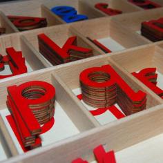 Buy Montessori Movable Alphabet

A wooden box containing 5 of each consonant in red and 10 of each vowel in blue. All letters are made of wood.

• Dimensions:
          Box: 15 x 13 inches
          Letters: 1.25 x 1.25 - 2.25 inches or 30 x 30 - 57 mm
• Recommended Ages: 4 years and up

Buy now: https://kidadvance.com/lowercase-small-movable-alphabets.html
