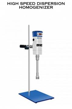 A high-speed dispersion homogenizer is a powerful laboratory instrument used to rapidly and effectively mix, emulsify, disperse, and homogenize various types of samples.  Stainless steel stirring heads. 