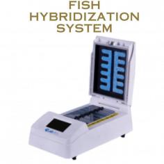 FISH Hybridization System NFHS-100 is programmable system and humidifying that automates the steps in a slide-based FISH procedure. It offers a capacity of 12 slides, and the temperature control ranges from RT+5°C to 100°C. It supports automatic cooling and warm-up functions. Equipped with integrated denaturation and hybridization, hybrid, multiple-step operation—three modes of operation.