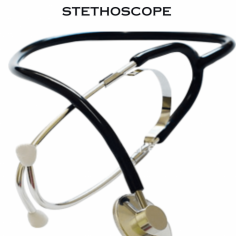 A stethoscope is a medical device used by healthcare professionals to listen to sounds within the body, primarily the heart, lungs, and intestines. Silver head oxidized and anodized head for choice.  Standard Y-tubing designed for sound clarity
