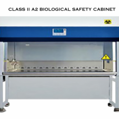 A Class II A2 Biological Safety Cabinet (BSC) is a specialized piece of laboratory equipment designed to provide a controlled, enclosed environment for working with hazardous materials, particularly biological agents.  Motorized front window. 