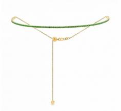 This exquisite piece features the timeless beauty of round cut natural emeralds, expertly arranged to create a captivating and elegant choker. Each emerald exhibits a lush, rich green hue, radiating a sense of opulence and sophistication that makes this choker the perfect accessory for any occasion.