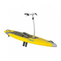 Hobie also has another world-first boat, the Explore Mirage Eclipse. With fingertip steering controls, turn quickly and soar through the air. There isn't much setup. 