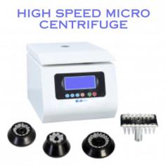 High Speed Micro Centrifuge NHMC-100 is a dynamic centrifugation system providing range of micro tube rotors that enhances the sensitivity of the operation. It is equipped with stainless steel rotor with high durability and interlock system that ensures safety of the equipment as well as of the user.