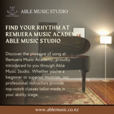 Discover the pleasure of song at Remuera Music Academy, proudly introduced to you through Able Music Studio. Whether you're a beginner or superior musician, our professional instructors provide top-notch classes tailor-made in your ability stage. Choose from quite a few units inclusive of piano, guitar, violin, and more. Enroll now and embark on a musical journey like no other.
Visit: http://www.ablemusic.co.nz/