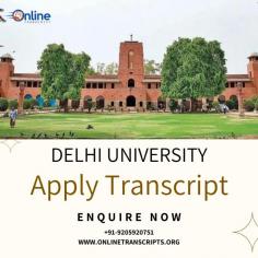 Online Transcript is a Team of Professionals who helps Students for applying their Transcripts, Duplicate Marksheets, Duplicate Degree Certificate ( Incase of lost or damaged) directly from their Universities, Boards or Colleges on their behalf. We are focusing on the issuance of Academic Transcripts and making sure that the same gets delivered safely & quickly to the applicant or at desired location. We are providing services not only for the Universities running in India,  but from the Universities all around the Globe, mainly Hong Kong, Australia, Canada, Germany etc.
https://onlinetranscripts.org/transcript/delhi-university/