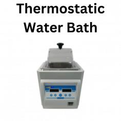 A thermostatic water bath is a laboratory instrument used for maintaining a constant temperature of samples or substances immersed in water. It consists of a stainless steel or other corrosion-resistant container filled with water and equipped with a temperature control mechanism. The temperature control mechanism typically includes a thermostat, which monitors the water temperature, and a heating element, which adjusts the temperature as needed to maintain the setpoint.