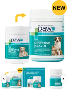 "PAW DigestiCare - Digestive Health Probiotics for Dogs and Cats

Paw DigestiCare powder is rich in essential vitamins, amino acids, dietary fibre, antioxidants, and fatty acids that promote gut health and normal bowel function in dogs and cats.

For More information visit: www.vetsupply.com.au
Place order directly on call: 1300838787"