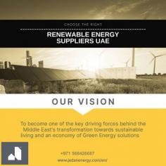 Are you searching for reputable and reasonably priced renewable energy suppliers in UAE? We provide a variety of renewable energy options, such as wind, water, and solar power, to help you reduce your energy costs and decrease the environmental impact of your business. We're here to support you as you make the transition to a more environmentally friendly future. Speak with us right now to find out more about our options for renewable energy!
https://www.jedanenergy.com/